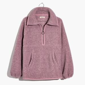 Madewell Polartec Fleece Half-Zip Jacket in Heather Cherry Blossom W1454 Sz M